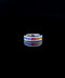 14K White Gold Rainbow Sapphire & Diamond Ring
