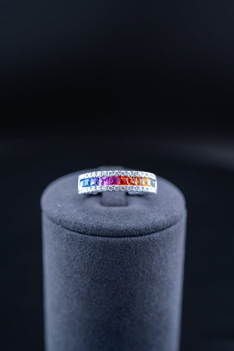 14K White Gold Sapphire & Diamond Ring – 1.24ct / 0.43ctw