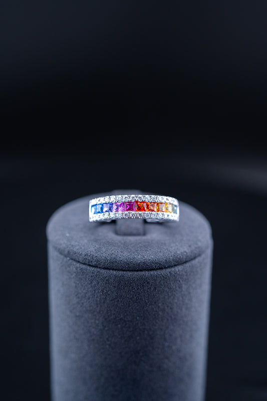 14K White Gold Sapphire & Diamond Ring – 1.24ct / 0.43ctw