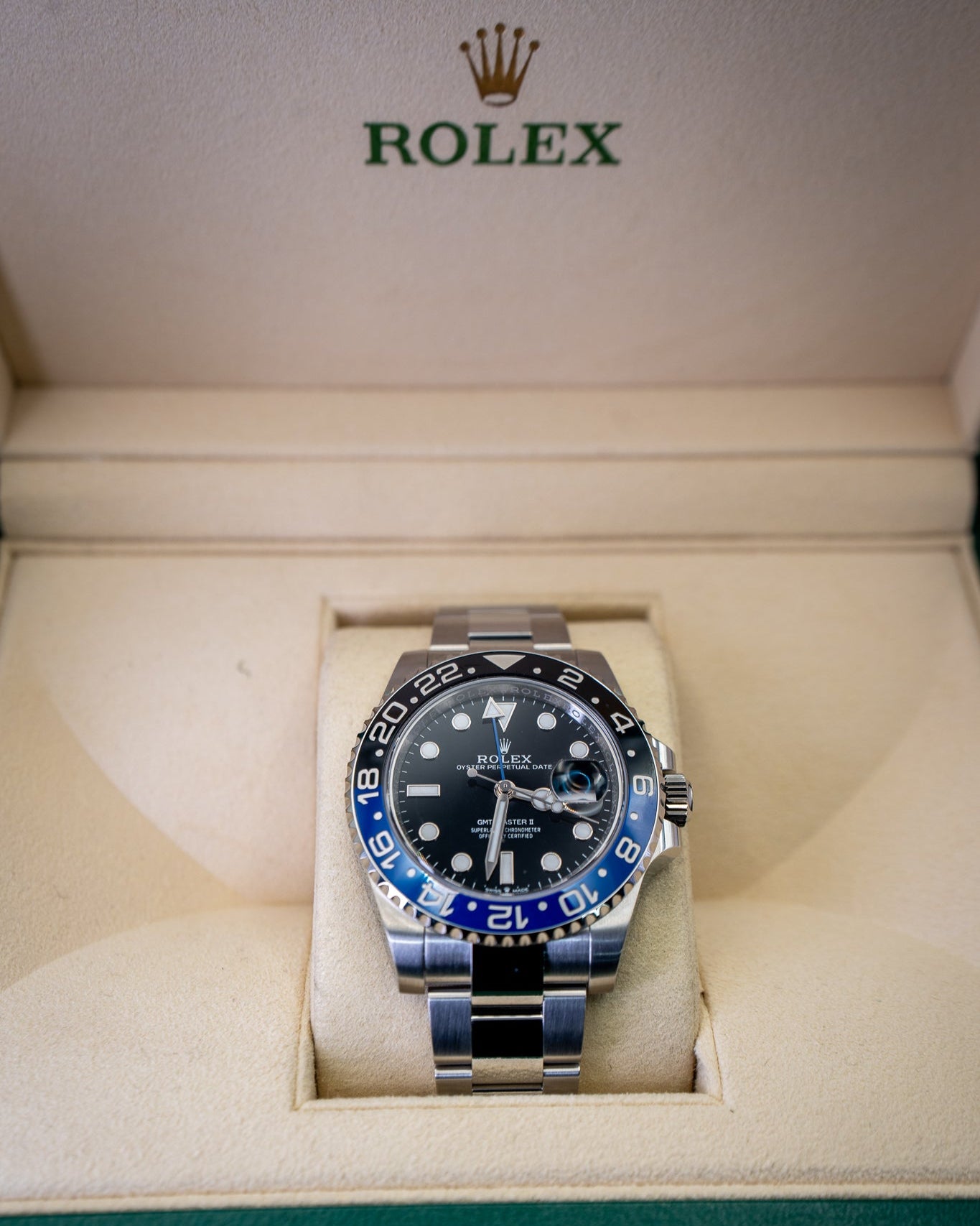 2022 Rolex GMT Batman mint preowned complete set #126710BLNR