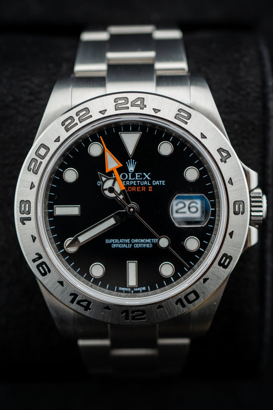 2010's Rolex Explorer II 216570 Black Dial 42mm Oyster Bracelet Complete set