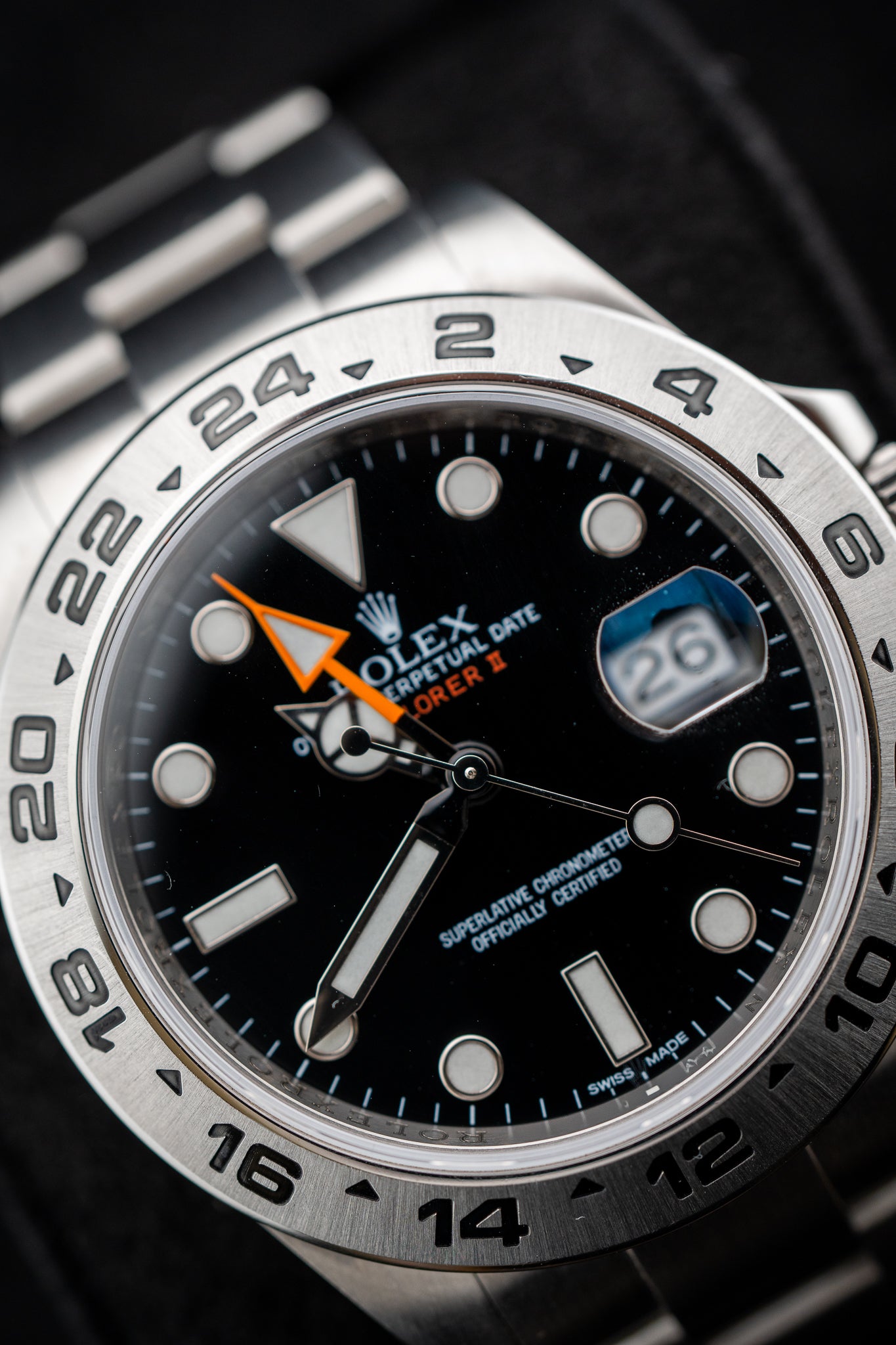 2010's Rolex Explorer II 216570 Black Dial 42mm Oyster Bracelet Complete set