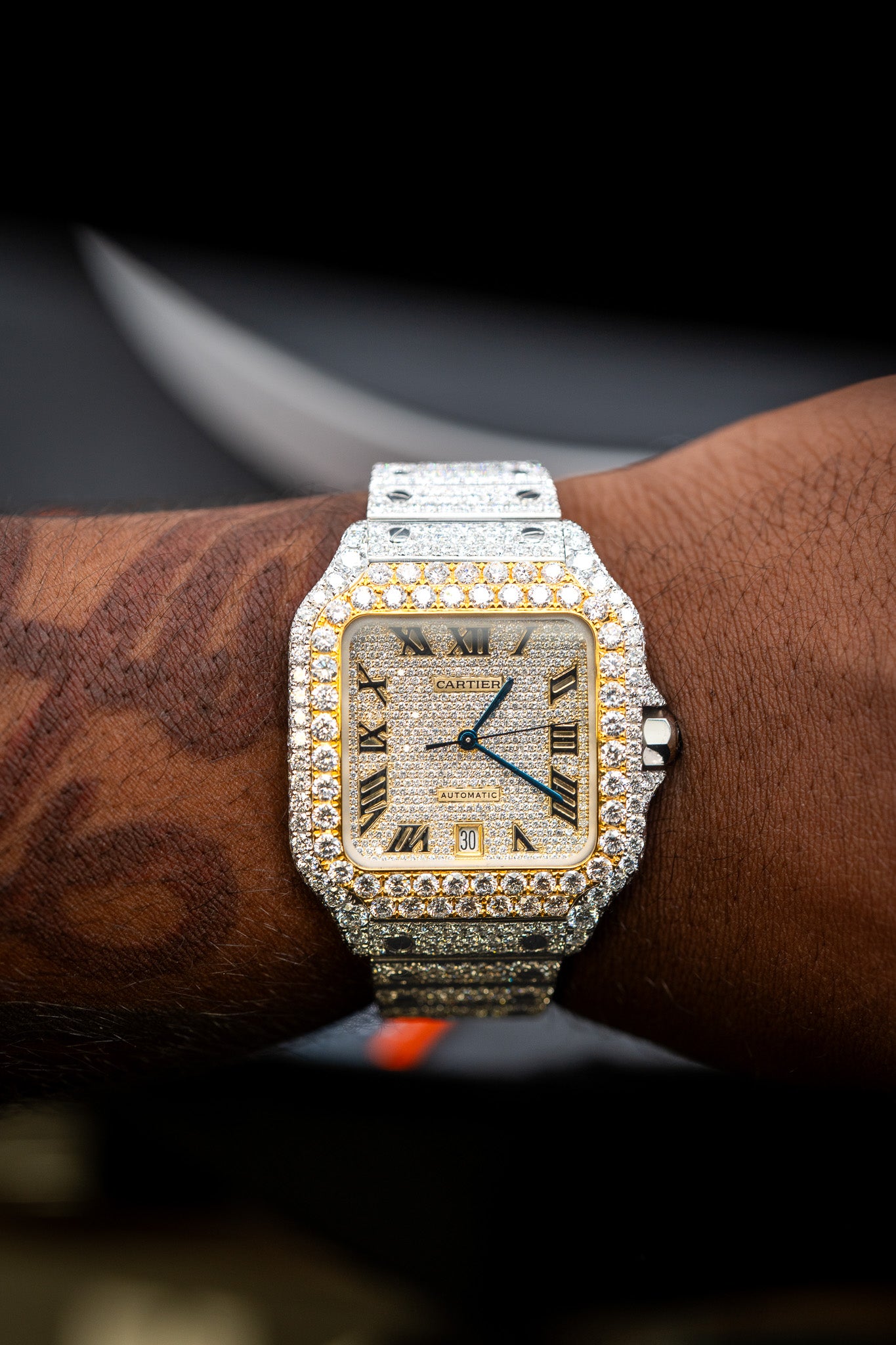 Cartier Santos XL Two-Tone – Full Bustdown – Lab Diamonds