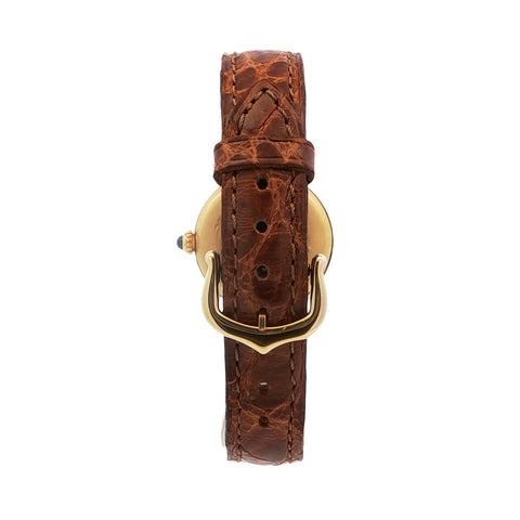 Cartier Colisée 18K Vermeil Brown Leather Strap Ladies Watch