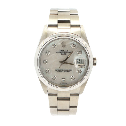 Rolex Datejust 34 mm Custom Diamond Dial Ref. 69174