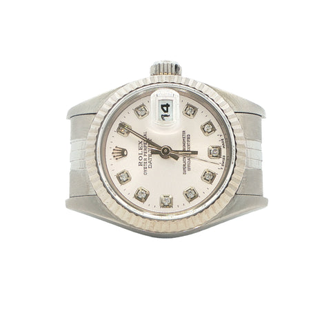 Rolex Datejust Ladies 26mm Ref. 79174 - White Diamond Dial, Fluted Bezel