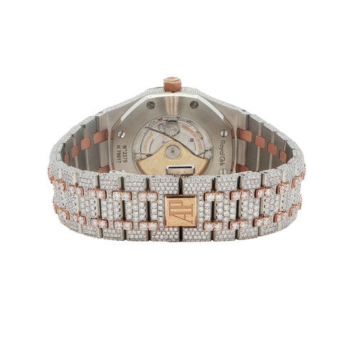 Audemars Piguet Royal Oak 37mm – Two-Tone Rose Gold – Natural Aftermarket Diamond Iced Out