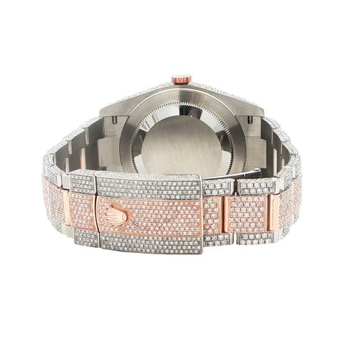 Rolex Datejust 41 – Two-Tone Rose Gold – Fully Iced Out with Natural Diamonds