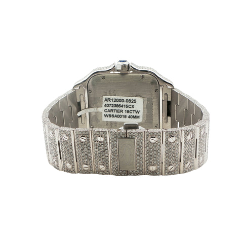 Cartier Santos XL Two-Tone Rose Gold – Custom Full Bustdown VS Natural Diamonds