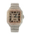 Custom Iced Out Cartier Santos | Two-Tone Rose Gold | 18 CTW Natural Diamonds | 40mm