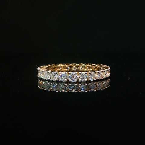 10K Yellow Gold Round Cut Diamond Eternity Band