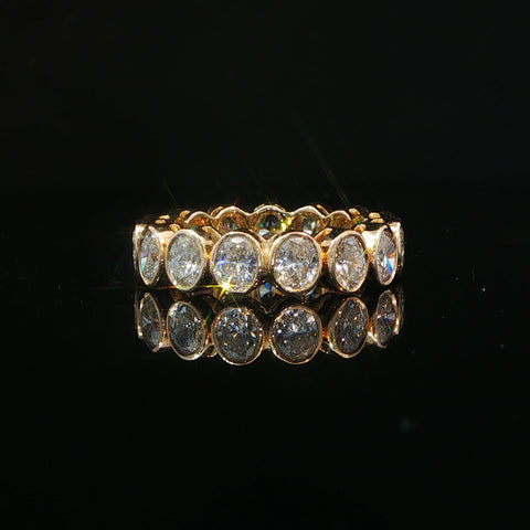 10K Yellow Gold Oval Cut Diamond Eternity Band