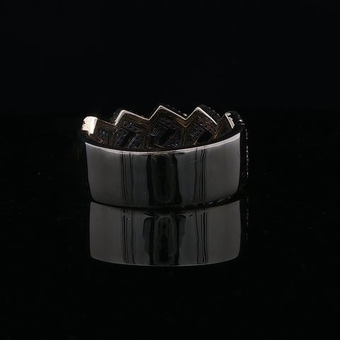 10K Yellow Gold Diamond Monaco Cuban Men's Ring