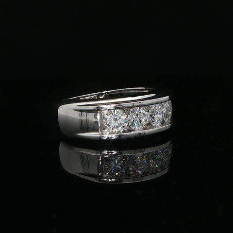10K White Gold Diamond Channel Set Ring