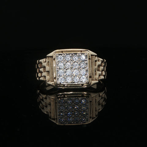 10K Yellow Gold Men's Signet Jubilee Ring