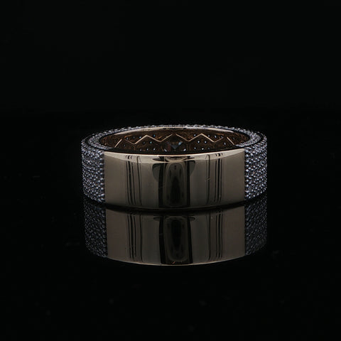 14K Yellow Gold Diamond Pave Men's Ring