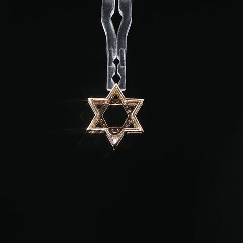 14K Yellow Gold Diamond Star of David Pendant