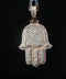 10K Rose Gold Diamond Kamsa Hand Pendant