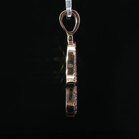 10K Rose Gold Diamond Kamsa Hand Pendant