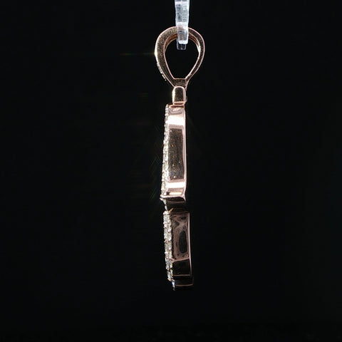 10K Rose Gold Diamond Kamsa Hand Pendant