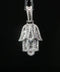 14K White Gold Diamond Hamsa Hand Pendant