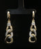 14K Yellow Gold Diamond Interlocking Link Dangle Earring