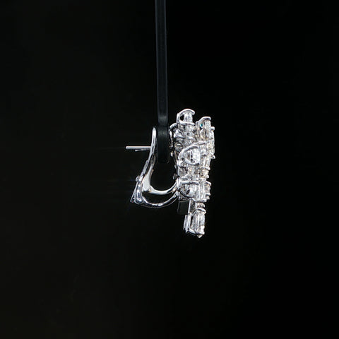 14K White Gold Diamond Branch Earrings