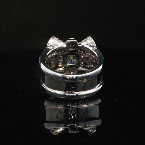 18K White Gold Diamond Bow Cocktail Ring