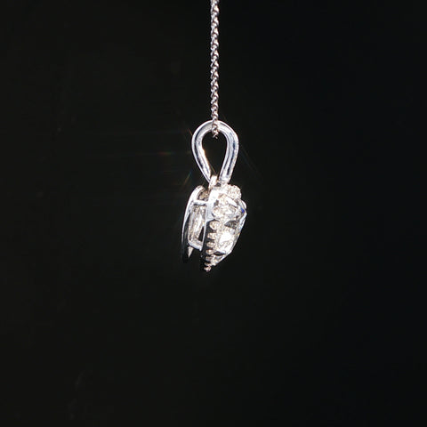 18K White Gold Heart Shaped Lab Diamond Necklace