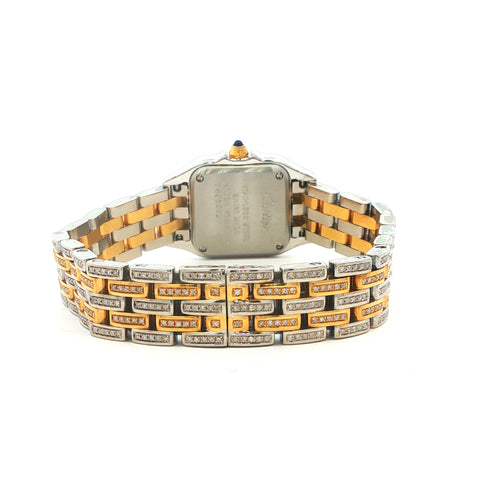 Custom Iced Out Two-Tone Yellow Gold Vermeil Cartier Panthere Small