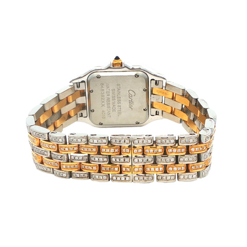 Custom Iced Out Two-Tone Yellow Gold Vermeil Cartier Panthere Medium