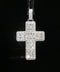 14K White Gold Baguette Diamond Cross Pendant