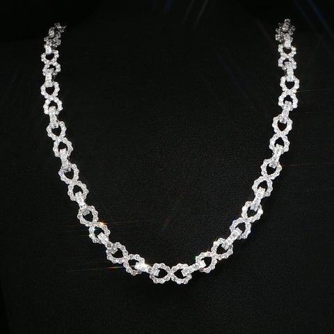 10K White Gold Diamond Infinity Link Chain