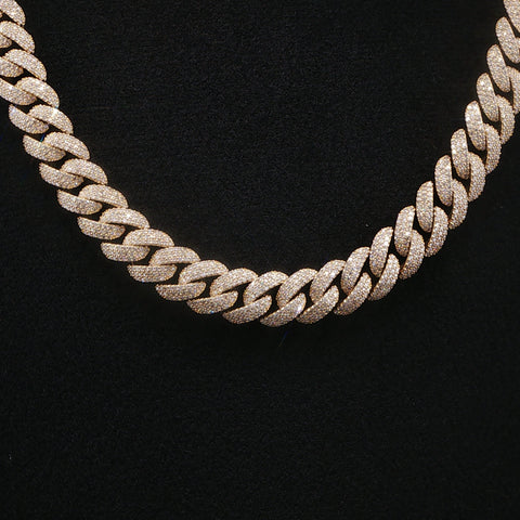 10K Yellow Gold Diamond Cuban Chain
