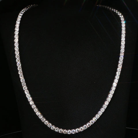 10K White Gold 50 PTR Diamond Tennis Chain