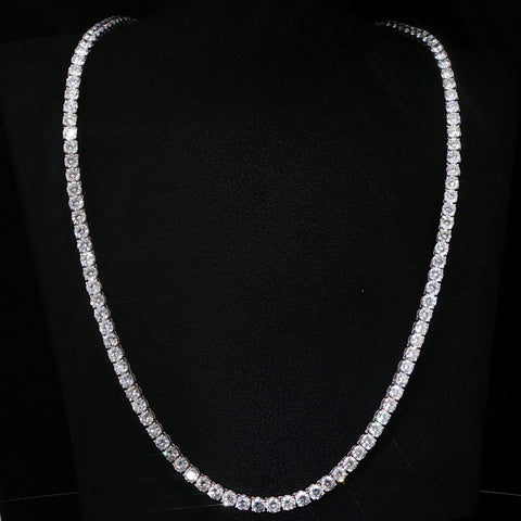 10K White Gold 35 PTR Diamond Tennis Chain