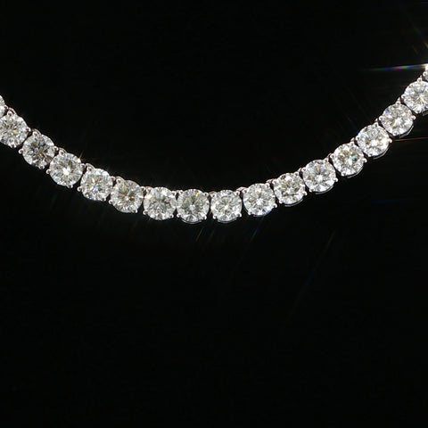10K White Gold 35 PTR Diamond Tennis Chain