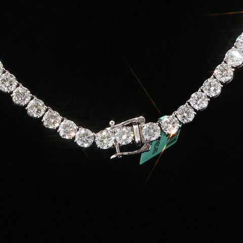 10K White Gold 35 PTR Diamond Tennis Chain