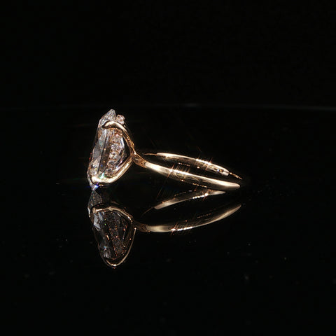 14K Yellow Gold Oval Cut Diamond Engagement Ring