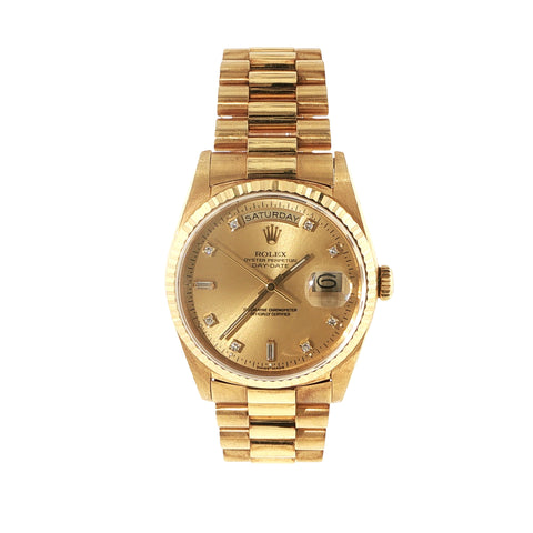 18K Yellow Gold Rolex Day-Date | Factory Diamond Dial | ref. 18238A