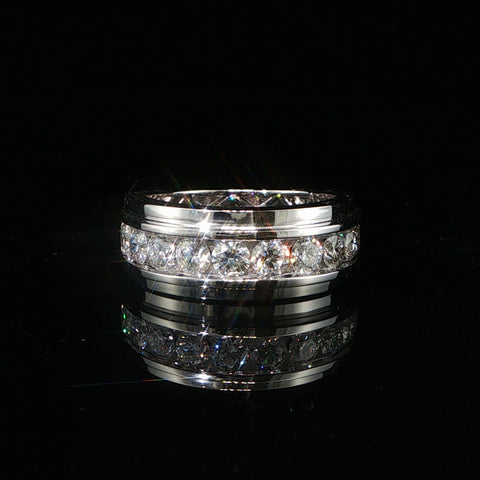 10K White Gold Chanel-Set Lab Diamond Ring | 1.99 CTW | Size 10