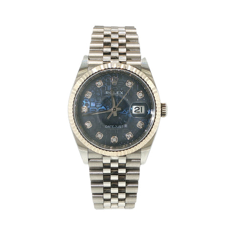 2020 Rolex Datejust 36mm | Blue Computerized Dial | Diamond Hour Markers | Ref. 126234