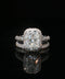 14K White Gold Cushion Cut Engagement Ring Stack | Center Stone 3.08 CT