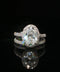 14K White Gold Oval Diamond Engagement Ring Stack | Center Stone 3.04 CT