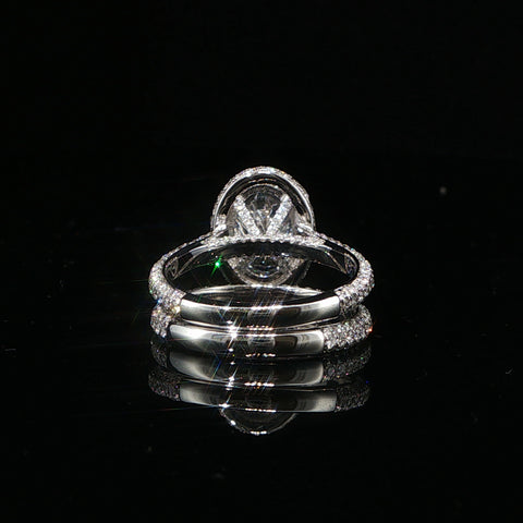 14K White Gold Oval Diamond Engagement Ring Stack | Center Stone 3.04 CT