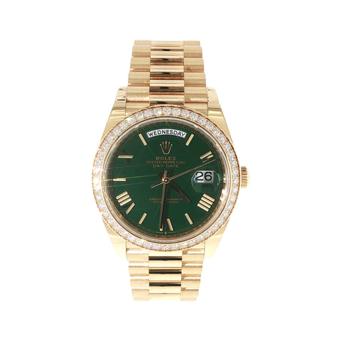 2023 Rolex Day-Date | Yellow Gold | Factory Diamond Bezel | Ref. 228348RBR