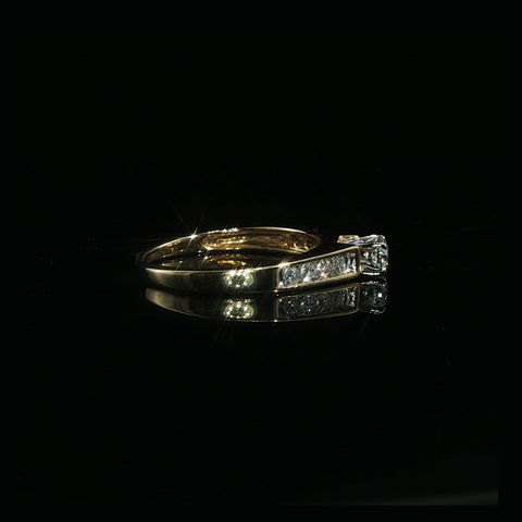 14K Yellow Gold Channel Set Engagement Ring | 0.38 CTW | Size 6.5