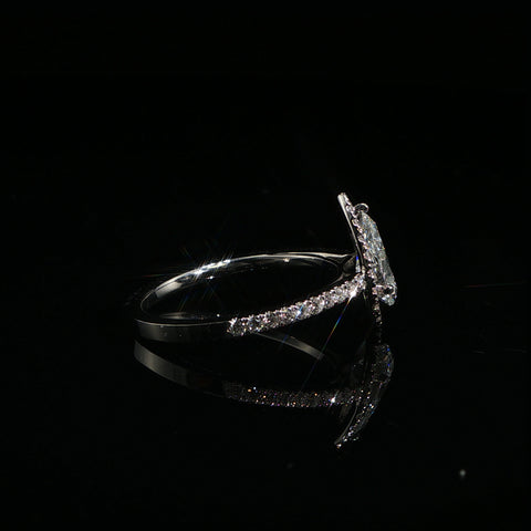10K White Gold Pear Cut Engagement Ring | 1.5 CTW | Size 7.25