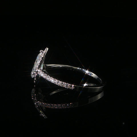 10K White Gold Pear Cut Engagement Ring | 1.5 CTW | Size 7.25