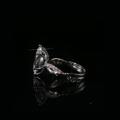 18K White Gold Marquise Diamond Engagement Ring | 2.86 CTW | Size 7.5